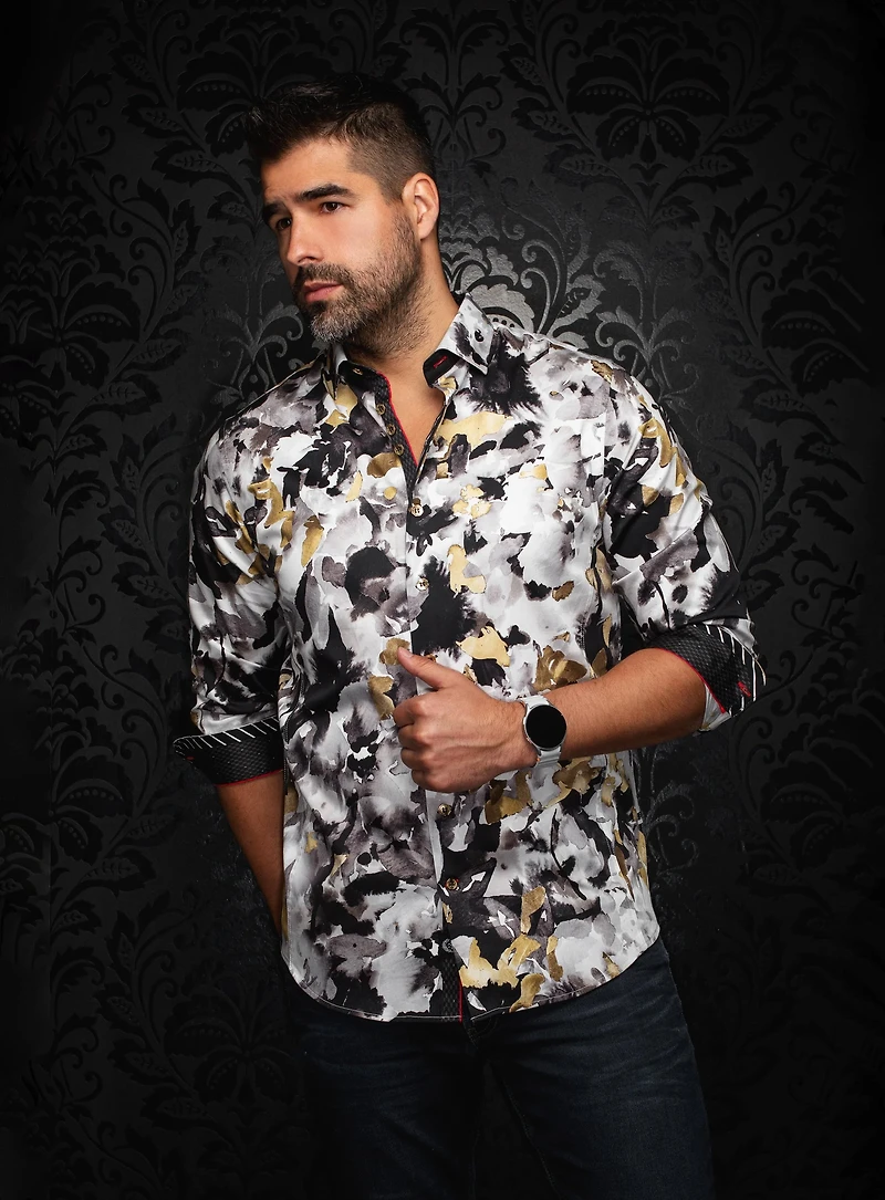 Chemise à motif aquarelle 'Magnus'