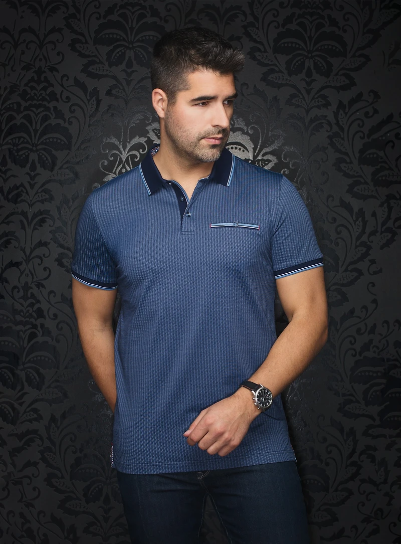 Herringbone Print 'Mayberry' Polo