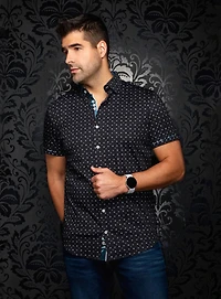 Chemise à motif de micro cercles 'Patmos'