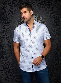 Chemise à motif de micro cercles 'Patmos'