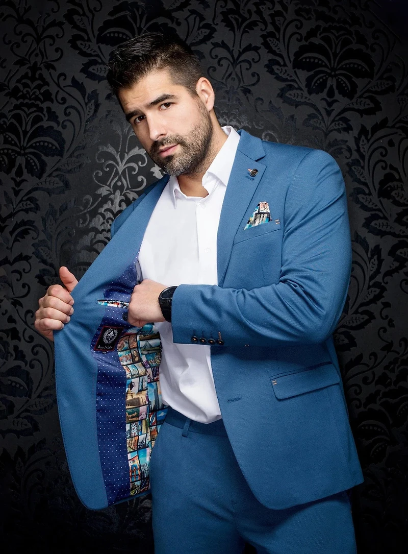 'Ryan-V' Neat Stretch Sport Jacket