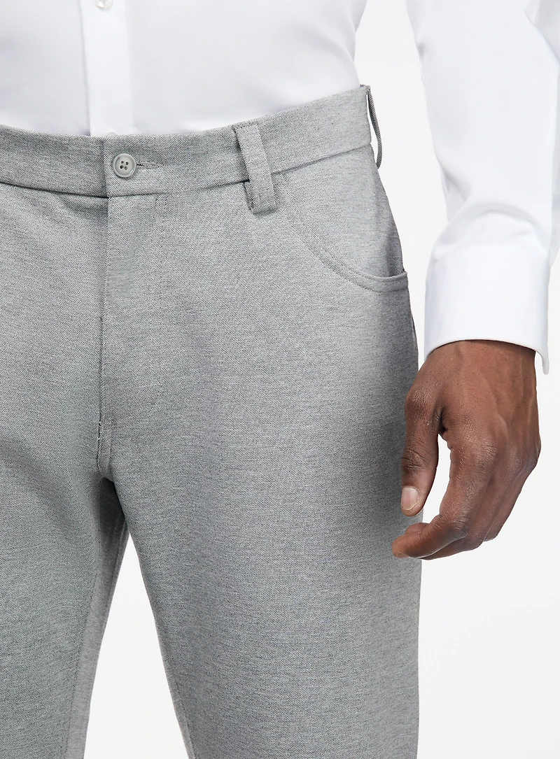 Pantalon habillé en tricot gris