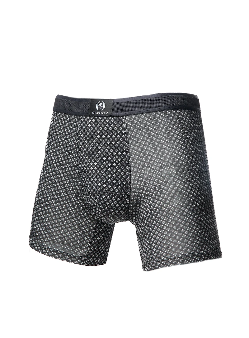 Sous-vêtement boxer en bambou noir imprimé