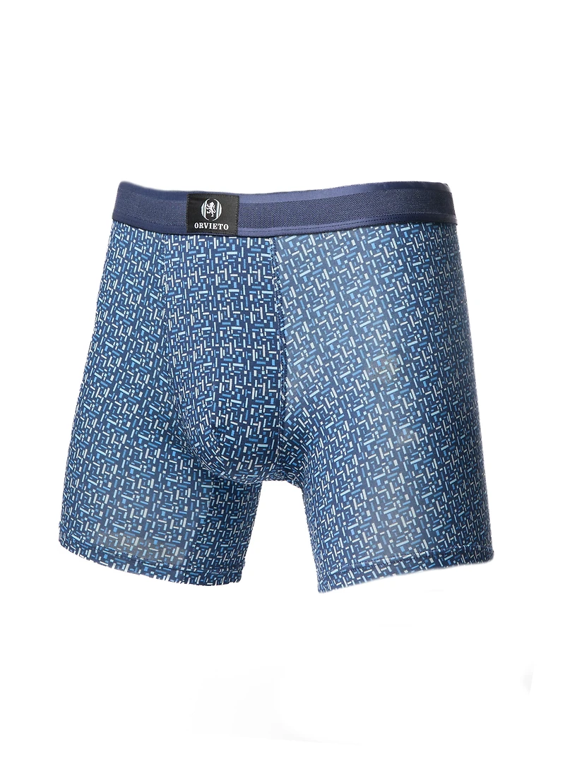 Sous-vêtement boxer en bambou marine imprimé