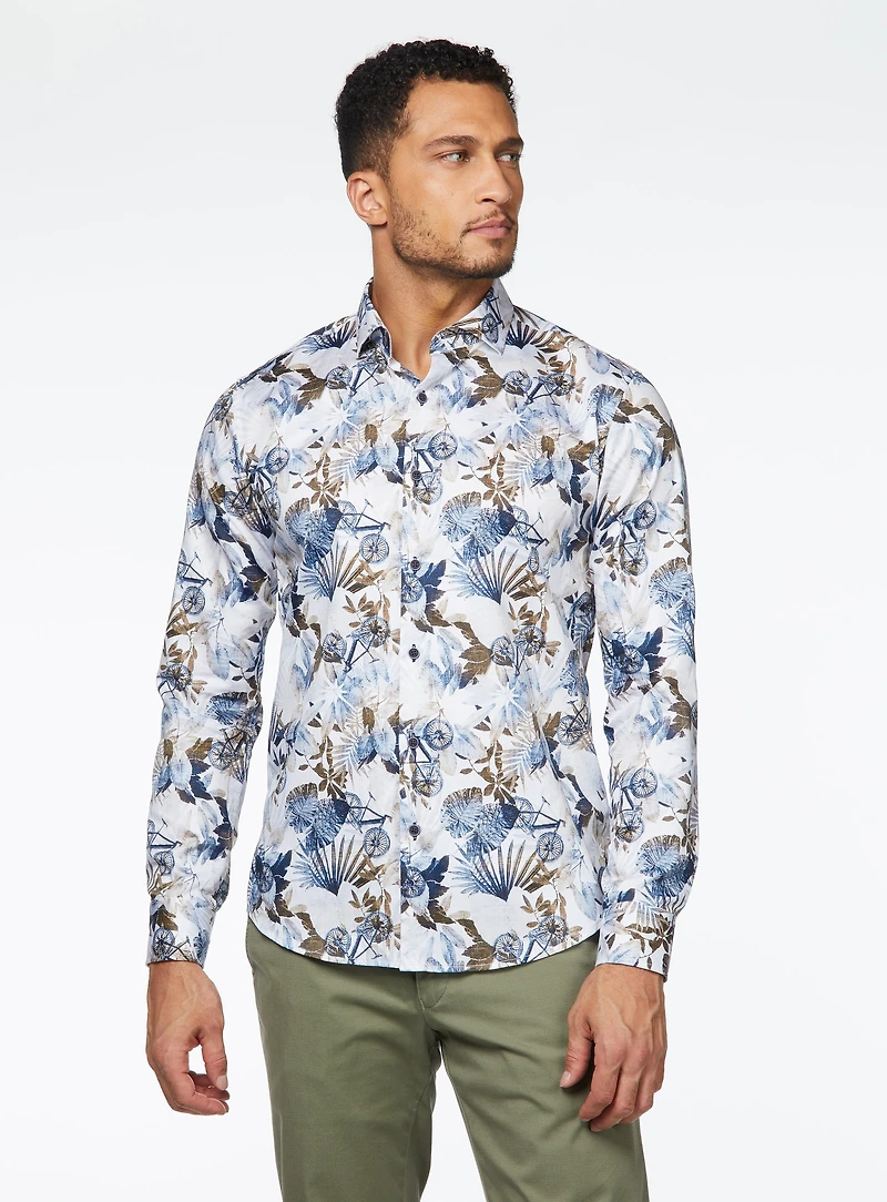 Chemise satinée à imprimé de vélos