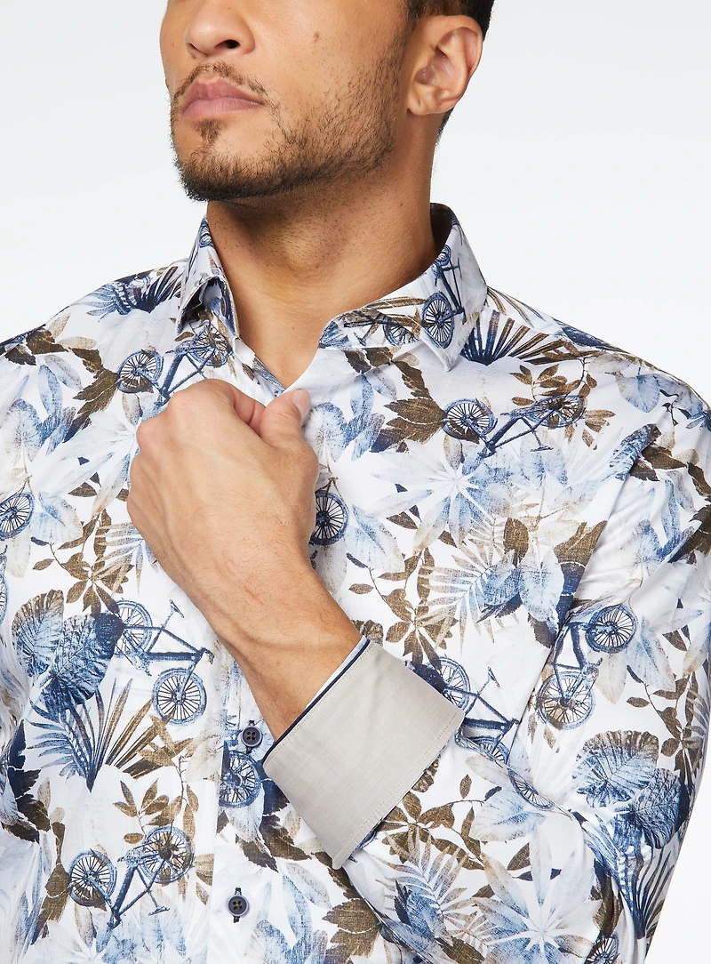 Chemise satinée à imprimé de vélos