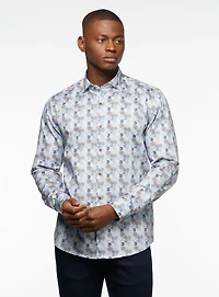 Chemise satinée à imprimé mandala