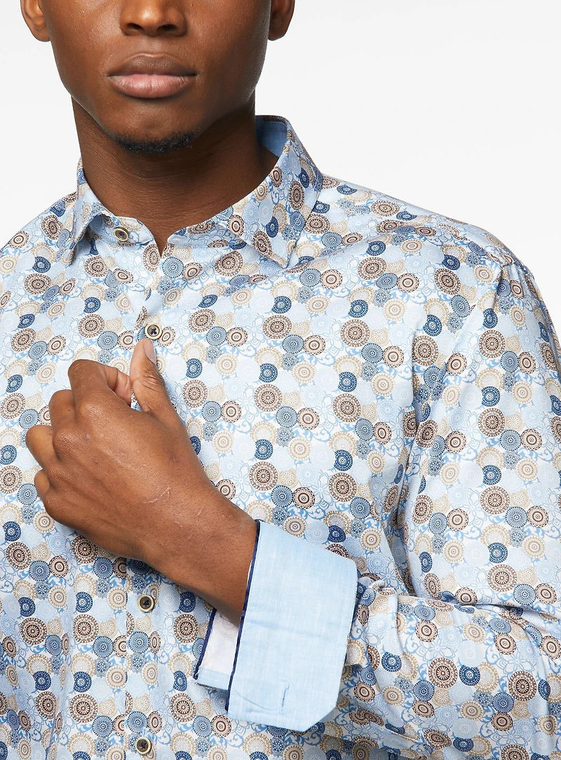 Chemise satinée à imprimé mandala