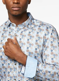 Chemise satinée à imprimé mandala