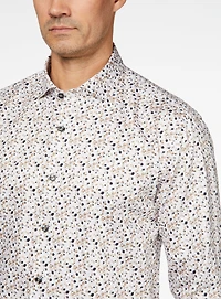 Chemise satinée à imprimé de pétales