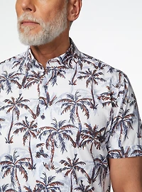 Chemise en popeline à imprimé de palmiers