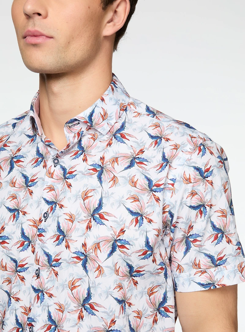 Chemise en popeline à imprimé botanique
