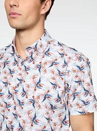 Chemise en popeline à imprimé botanique