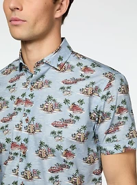 Chemise en popeline à imprimé surf rétro