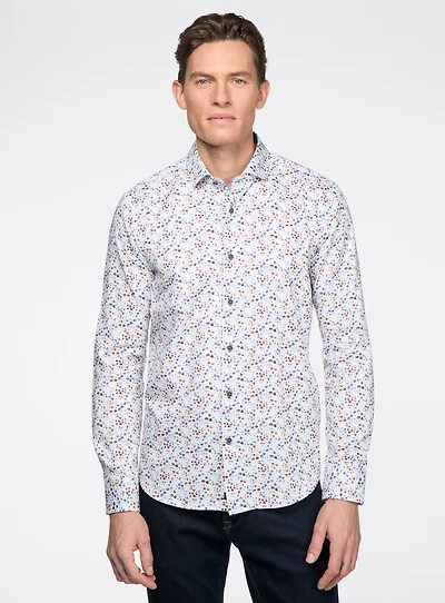 Chemise satinée à motif d'eucalyptus