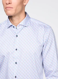 Chemise satinée à motif point de croix