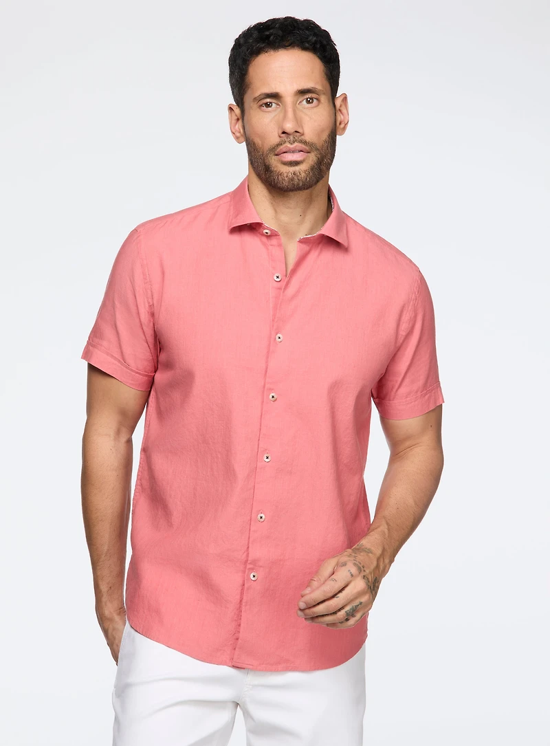 Chemise à manches courtes en lin