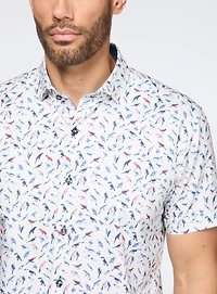 Bird Print Sateen Shirt