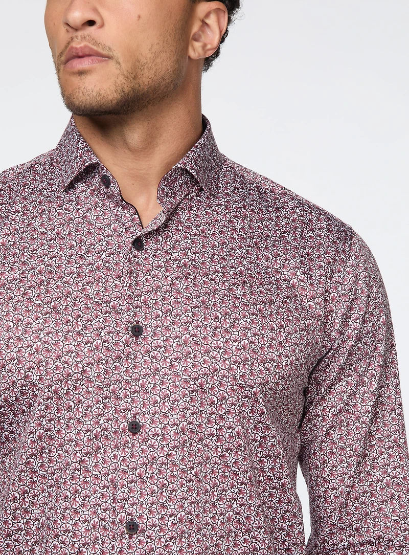 Swirl Print Sateen Shirt