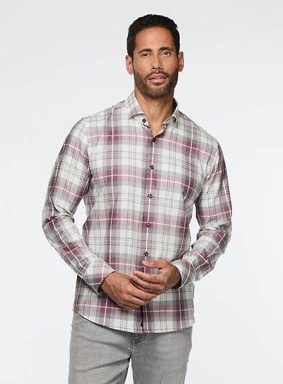 Chemise à carreaux roses