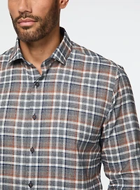 Orange and Navy Plaid Shirt