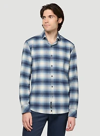 Chemise en flanelle à carreaux bleus