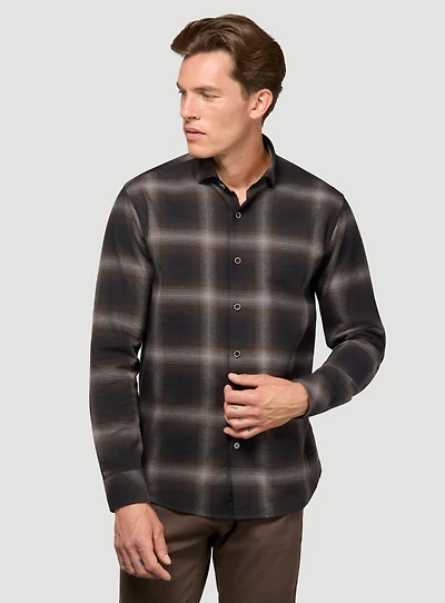 Navy Large Plaid Flannel Shirt