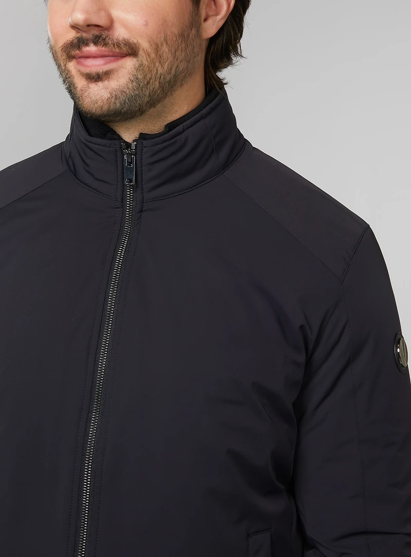 Navy Semi-Quilted Coat