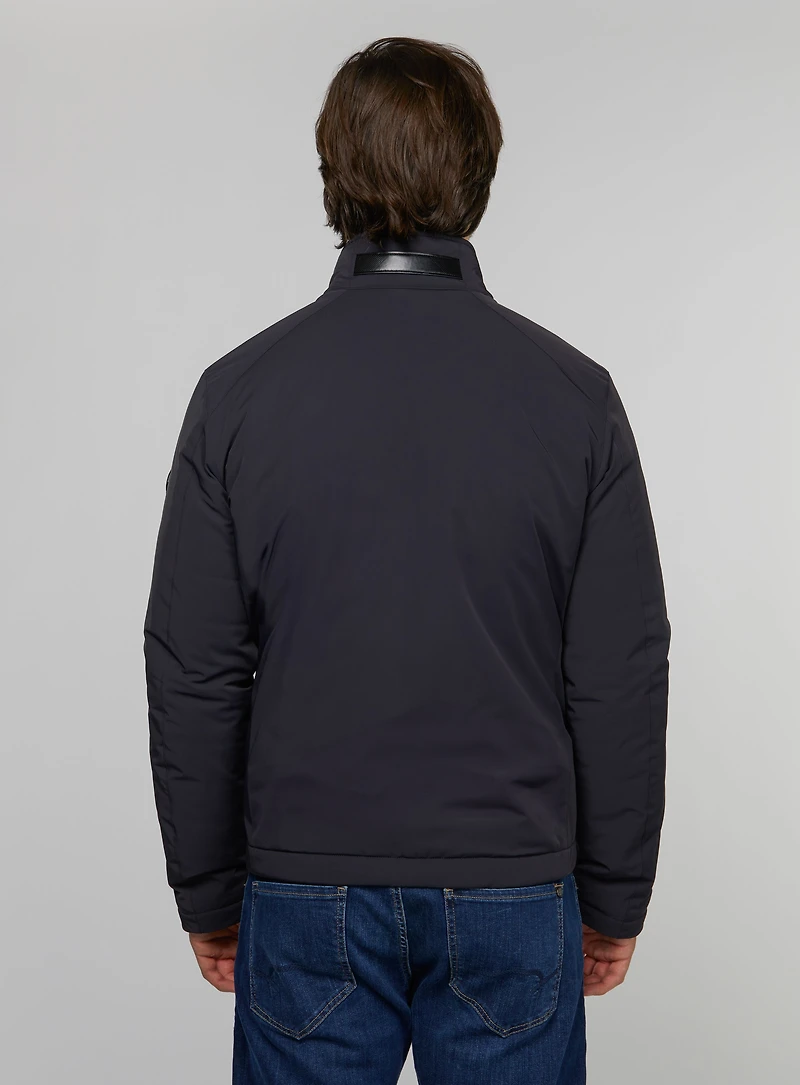 Navy Semi-Quilted Coat