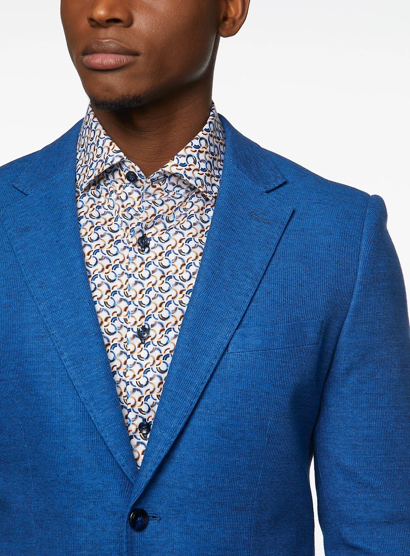 Veston en tricot bleu royal