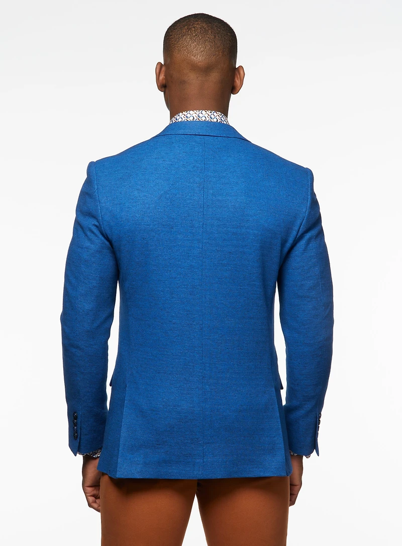Veston en tricot bleu royal