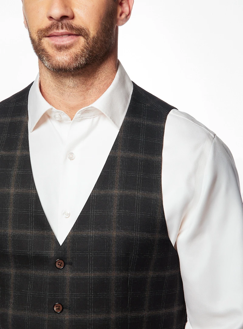 Veste noire à carreaux