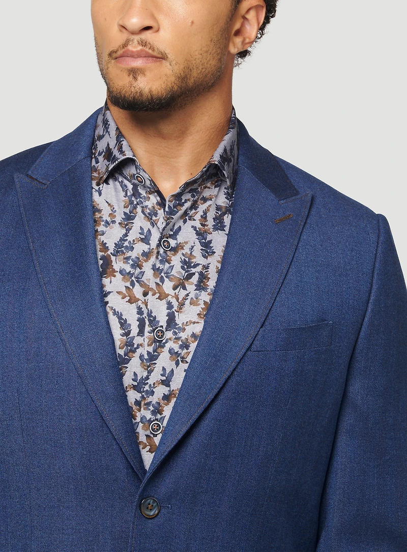 Veston bleu royal à chevrons