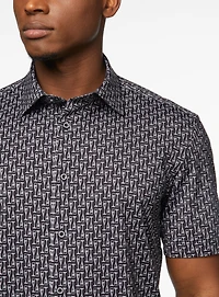 Chemise à manches courtes imprimée de champagne