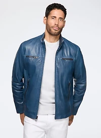 Blue Leather Jacket