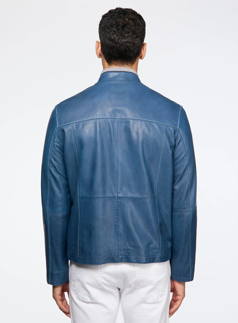 Blue Leather Jacket