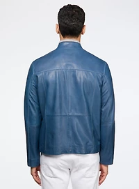 Blue Leather Jacket