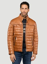 Brown Quilted Leather Jacket
