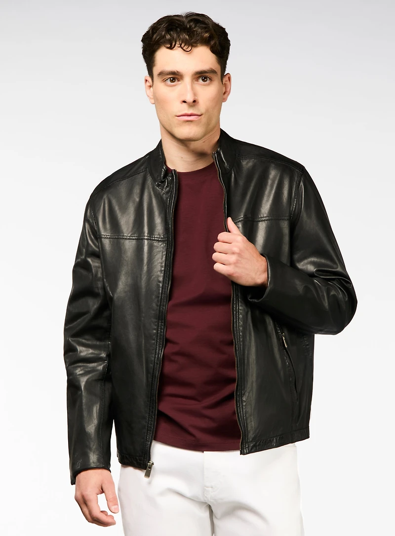Leather Bomber Jacket