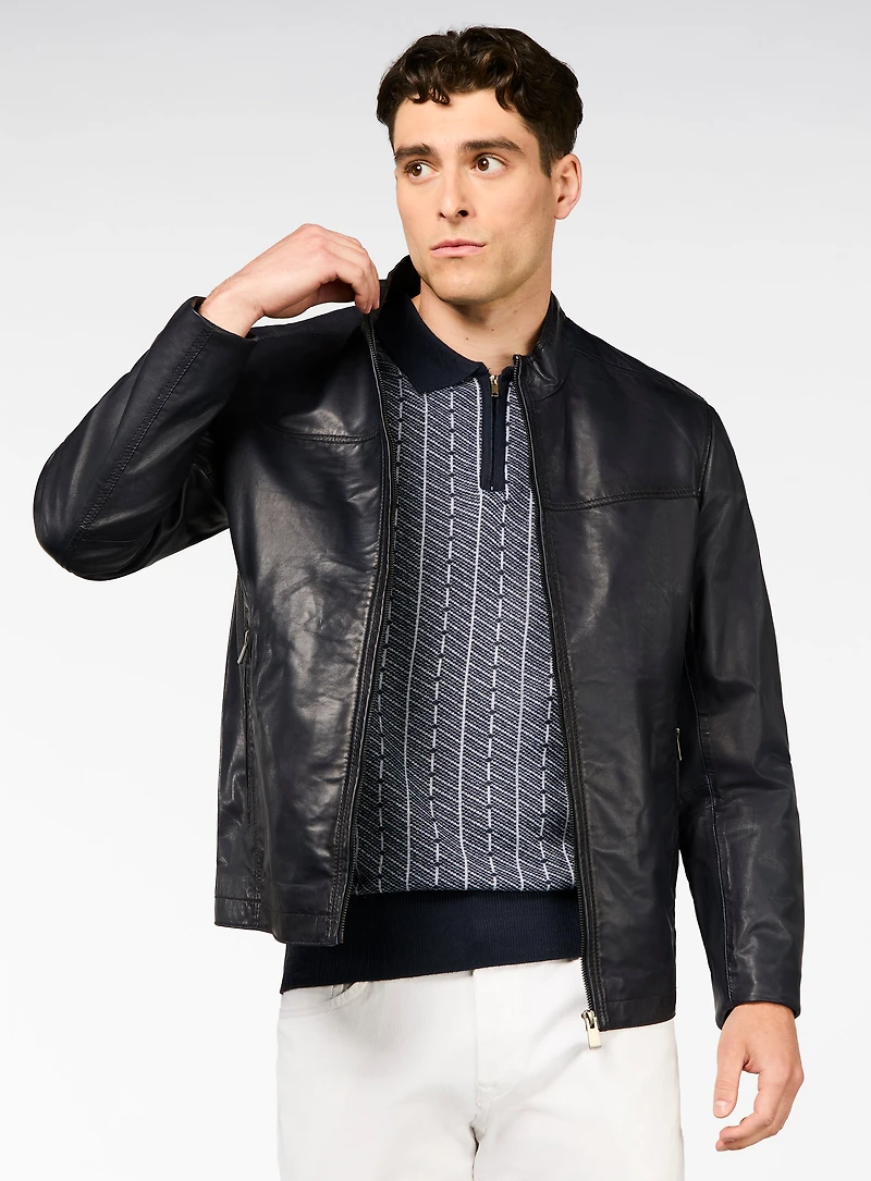 Leather Bomber Jacket