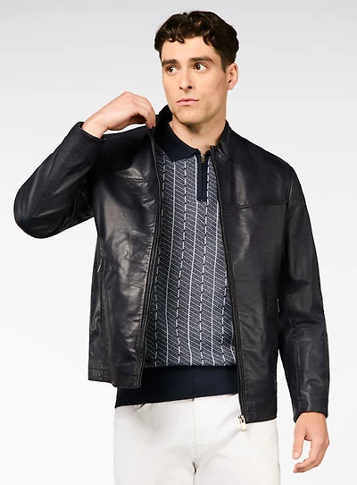 Leather Bomber Jacket