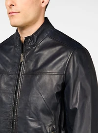 Manteau bomber en cuir