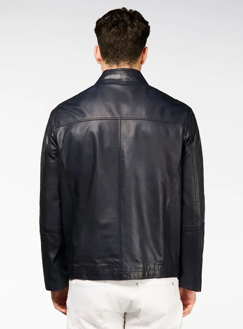 Manteau bomber en cuir