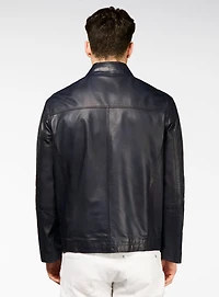Manteau bomber en cuir
