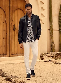 Manteau en cuir noir