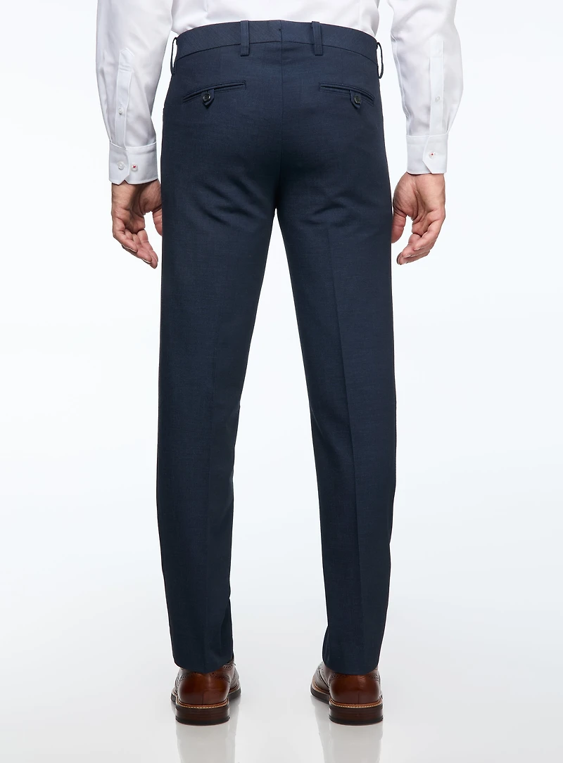 Pantalon habillé bleu à effet strié