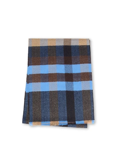 Navy Check Scarf