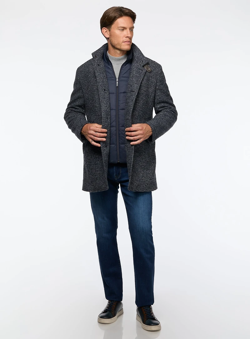 Pardessus en tricot pied-de-poule
