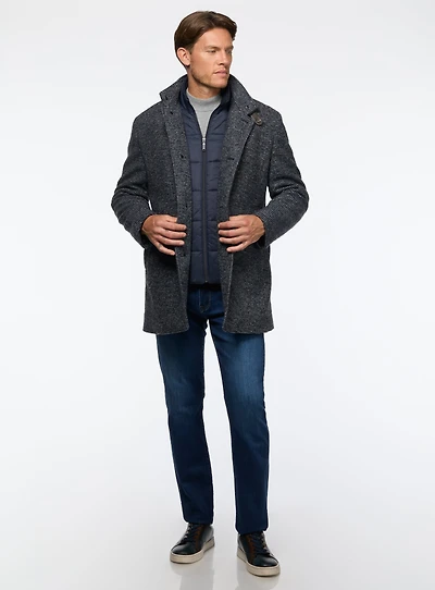 Houndstooth Knit Overcoat