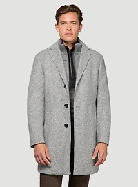 Grey Herringbone Overcoat